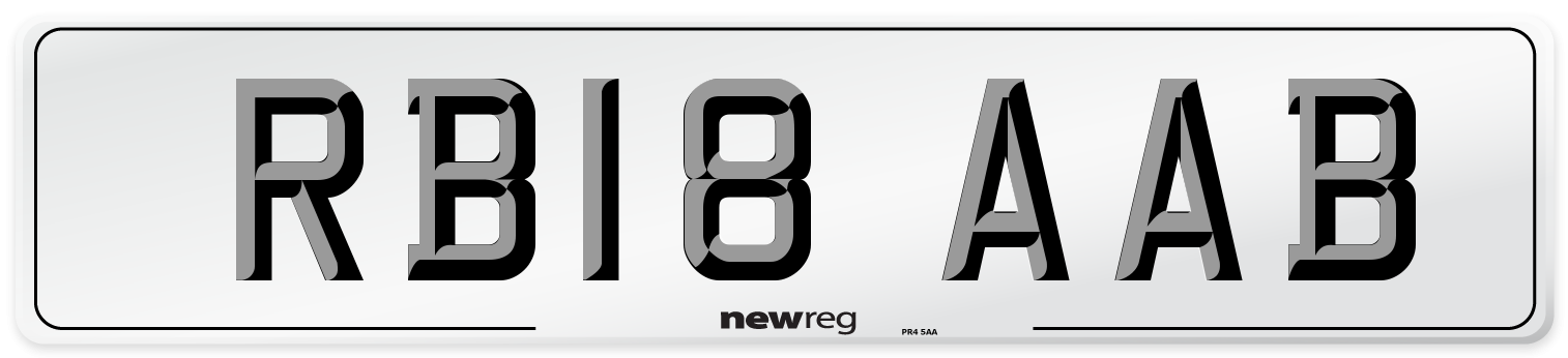 RB18 AAB Number Plate from New Reg